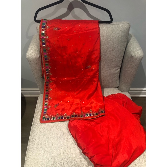 Magenta & orange salwar suit - Picture 3 of 7